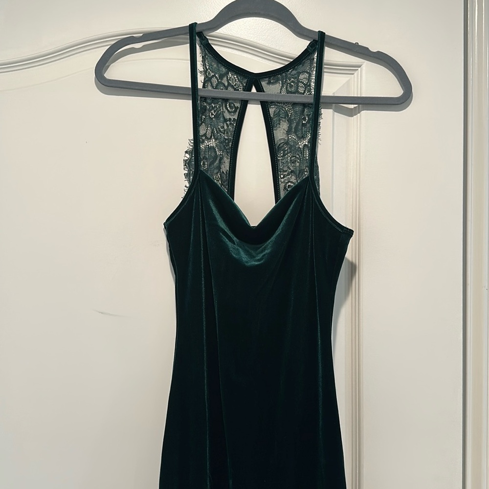 Lulus green velvet maxi dress